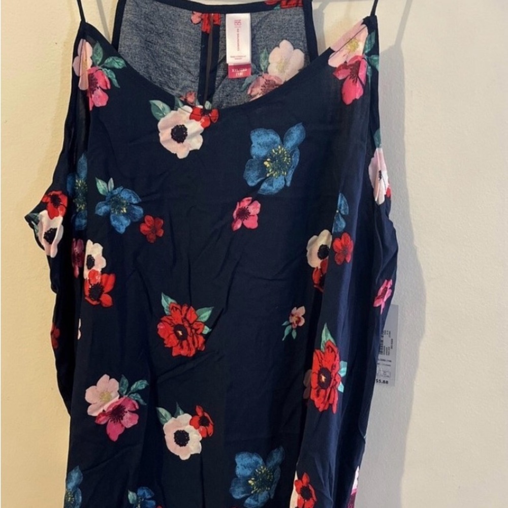 No Boundaries Floral Camisole in Black and Red